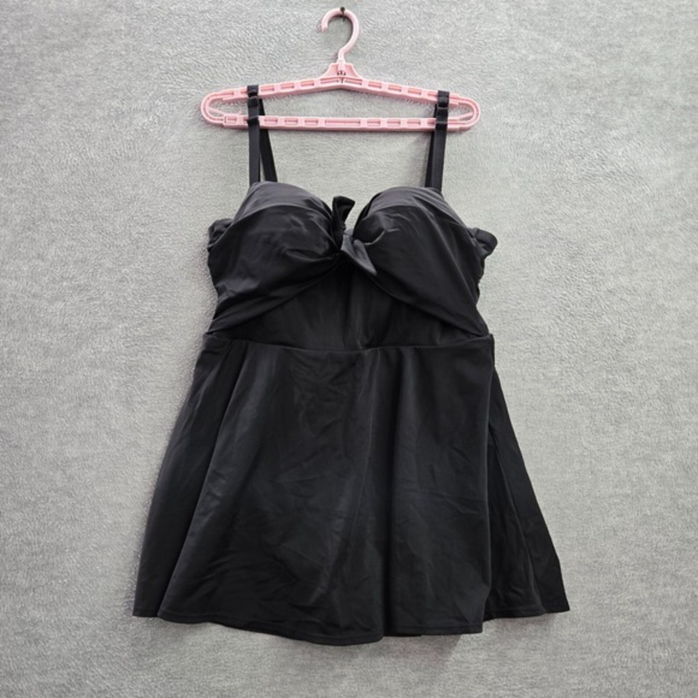 Torrid Women Swimwear 1 Black Strapless Bandeau Dress Brief
